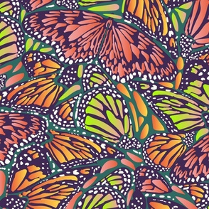 Spring Wilderness Butterflies- Monarchs Rainbow- Large Scale