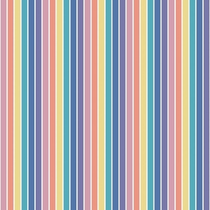 (S) Darker Pastel stripes with white / small scale 