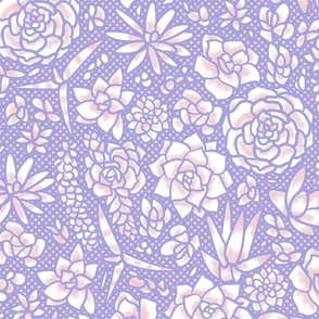 Succulent Dream- Pastels- Lilac- Large Scale 