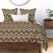 Colorful skateboard herringbone