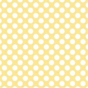 polka dots white on yellow medium