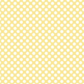 polka dots white on yellow small