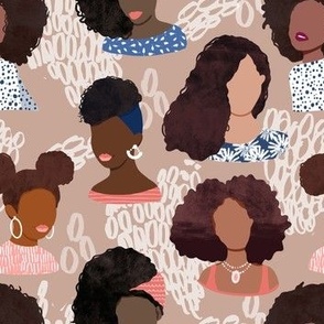 Curly black girls brown