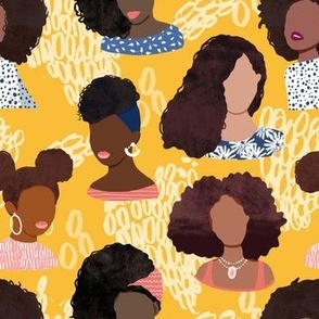 Curly black girls yellow