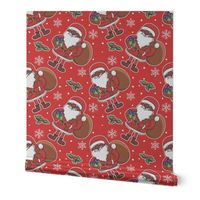 Black santa African American christmas red