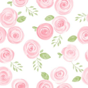 Pink watercolor roses