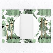 Toilet Toile 12x12 green