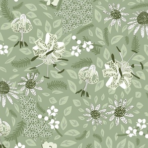 LILLIAN AUGUST 3075 sq ft Luxe Haven Seacrest Green Floral Mist Vinyl  Peel and Stick Wallpaper Roll LN30504  The Home Depot
