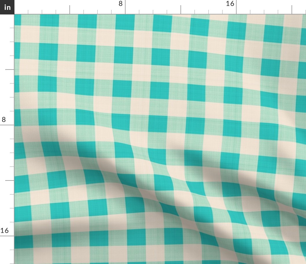 Gingham Plaid Rustic Teal