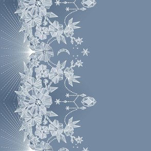 Snow queen border blue