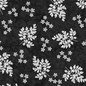 Corydalis and Flower Sunprints on Deep Gray Texture