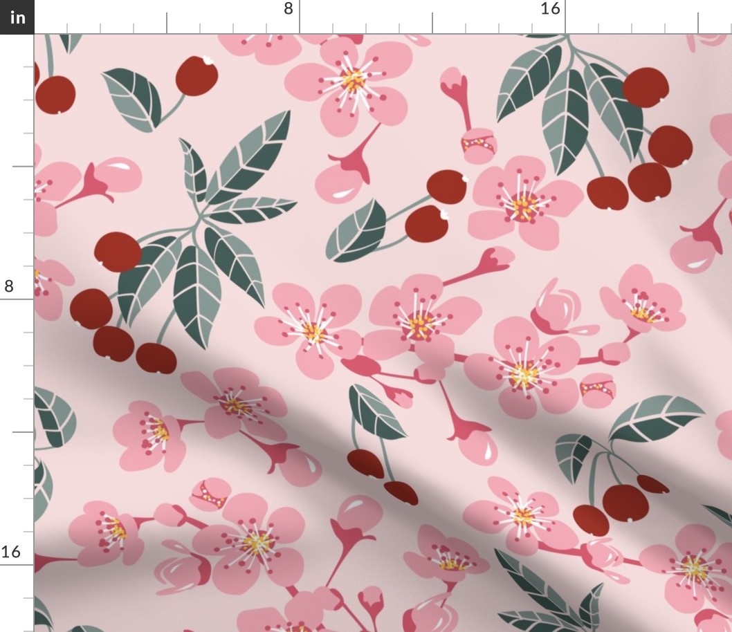 Spring Party- Cherries and Cherry Blossom Salsa- Large Scale
