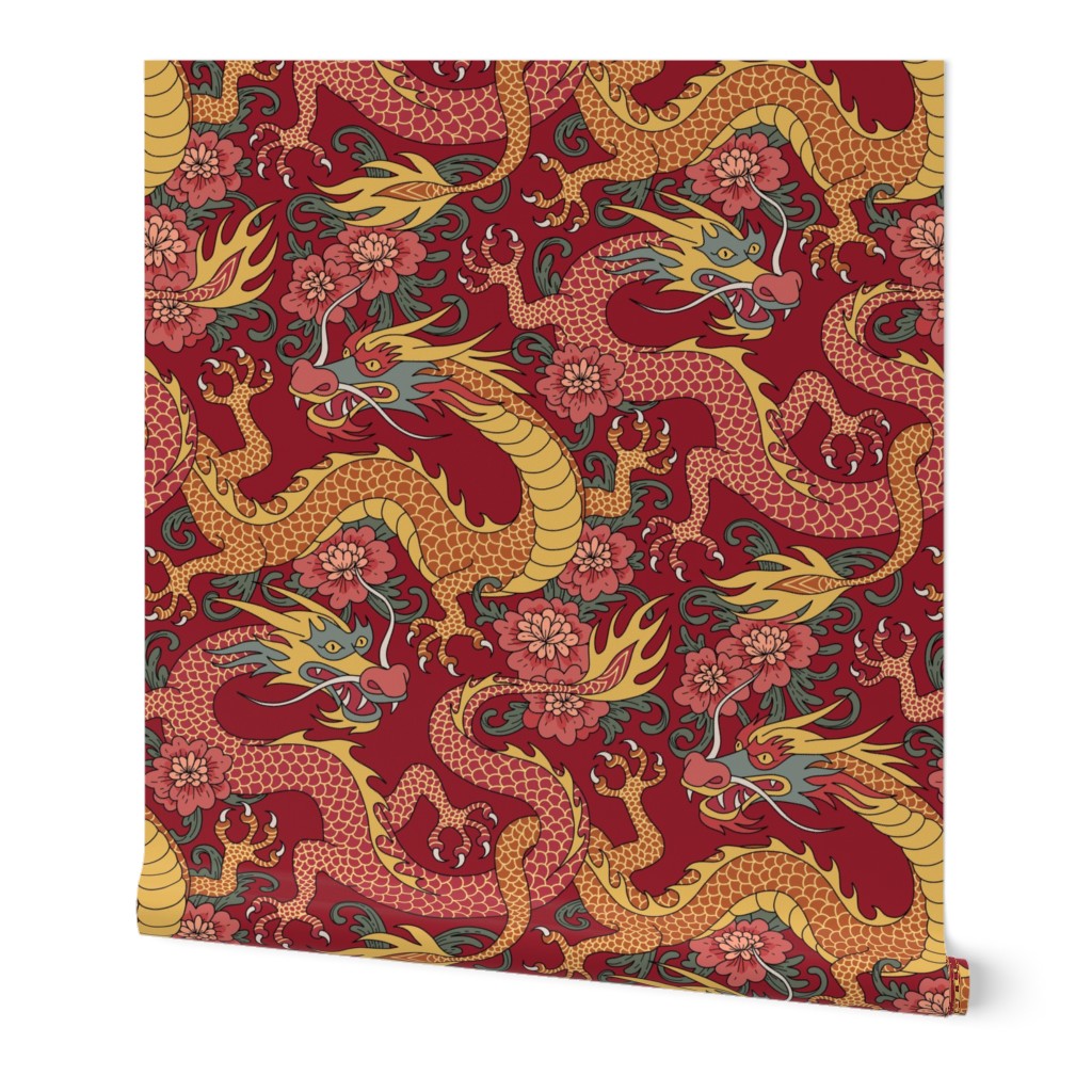chinese dragons red small