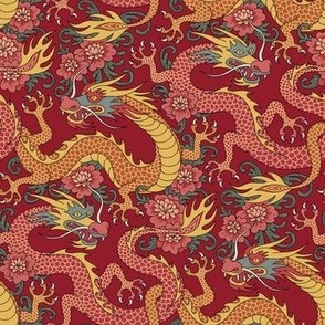 chinese dragons red small