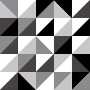 Geometric Half Squares Monochrome