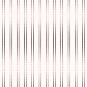 Seeded Stripe: Mulberry & Cream Thin Stripe, Beaded Stripe