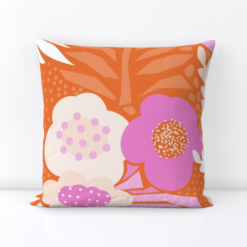 V6 Pink White Red Retro Flower Field Large