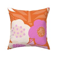 V6 Pink White Red Retro Flower Field Large