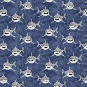 (small scale) sharks - sharks on blue 2 - C21