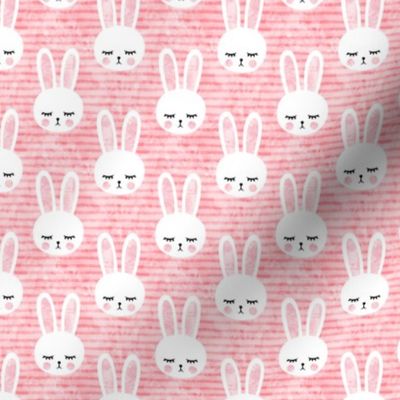 (small scale) bunnies on pink (sleepy bunny) C21