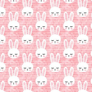 (small scale) bunnies on pink (sleepy bunny) C21