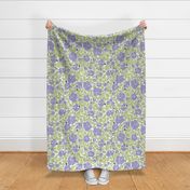 Over the Moon- Boho Block Print Florals- Pastel Comforts- Large Scale