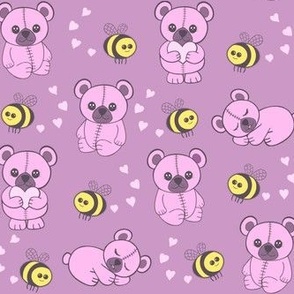 Pink background teddy bears