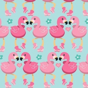 Roller Skating Flamingos