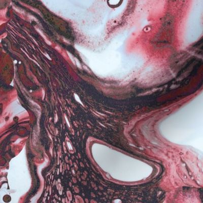 Suminagashi- Pink Red Marbling- Floating Ink art- Large Scale