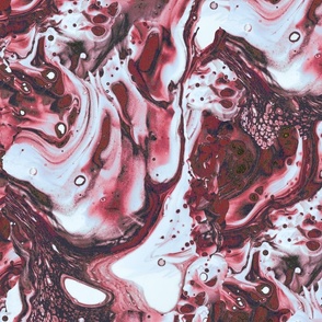 Suminagashi- Pink Red Marbling- Floating Ink art- Large Scale