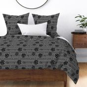 Infinite Dots- Space Stripes Bohemian Mandala- White Black- Regular Scale