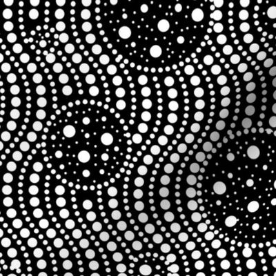 Infinite Dots- Space Stripes Bohemian Mandala- White Black- Regular Scale