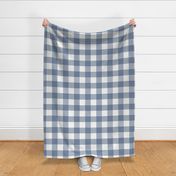 3" Slate Blue Gingham (large): Dusty Blue Oversized Gingham Check