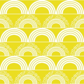 Boho Sunshine Rainbow- Lemon Lime Geometric- Welcome Summer- Large Scale