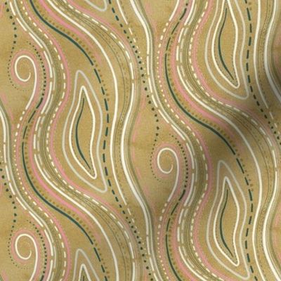 Gold Lines and Swirl Gemstone Texture / Tiny Scale