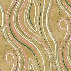 Gold Lines and Swirl Gemstone Texture / Small Scale
