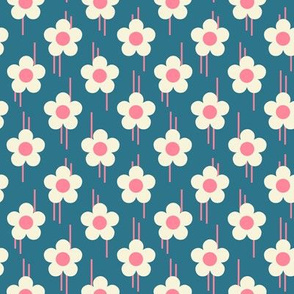 Retro - pop of flowers ( small) daisies,