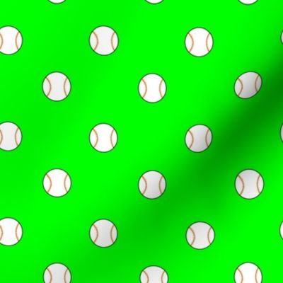 baseball polkadots lime green