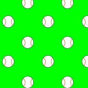 baseball polkadots lime green
