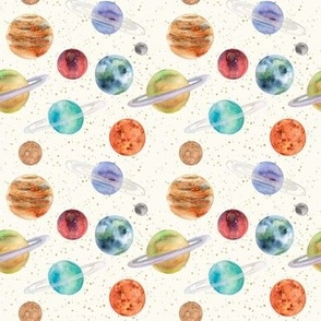 Small / Solar System Planets Watercolor