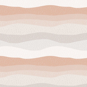 Stitched waves - textured pink ombre - medium scale