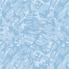 Fern and Leaf Monochrome Cutout in Baby Blue