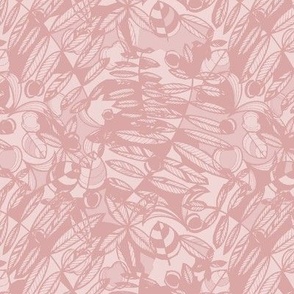 Fern and Leaf Monochrome Cutout in Pink