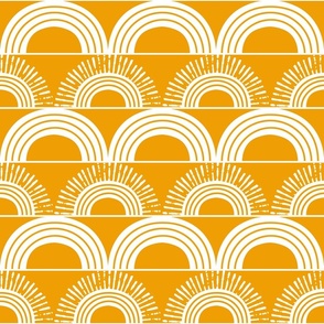 Boho Sunshine Rainbow- Marigold Geometric- Welcome Summer- Large Scale