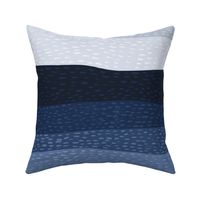 Stitched waves - textured blue ombre - large scale