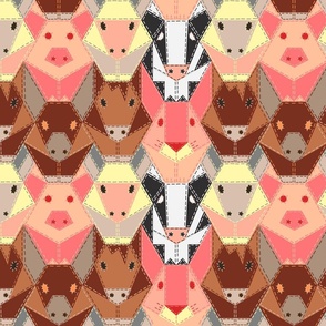 Hand-Stitched Farm Animals - Medium - piggies, cows, bunnies, sheeps, goats
