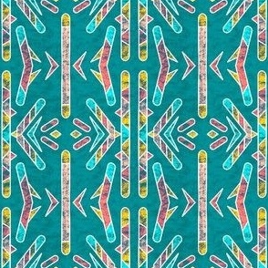 Tribal Abstract in Teal