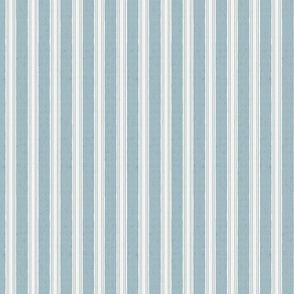 Ojai Ticking Stripe-Ivory & Soft Blue