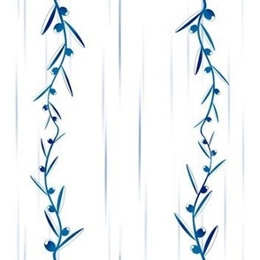Blue olive tree branches vertical plants