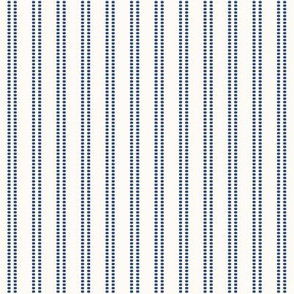 Seeded Stripe: Navy & Cream Thin Stripe, Beaded Stripe